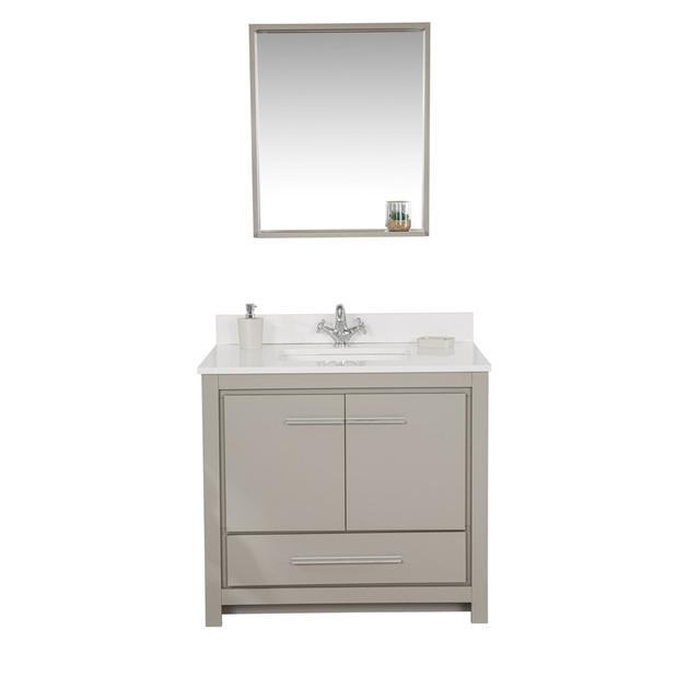 Lalaram 900mm Single Vanity Ebern Designs Vanity Unit Colour: Grey on Productcaster.