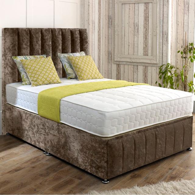 Caulfield Divan Bed Rosdorf Park Size: Super King (6'), Colour: Brown, Storage Type: 2 Drawers (Foot End) on Productcaster.