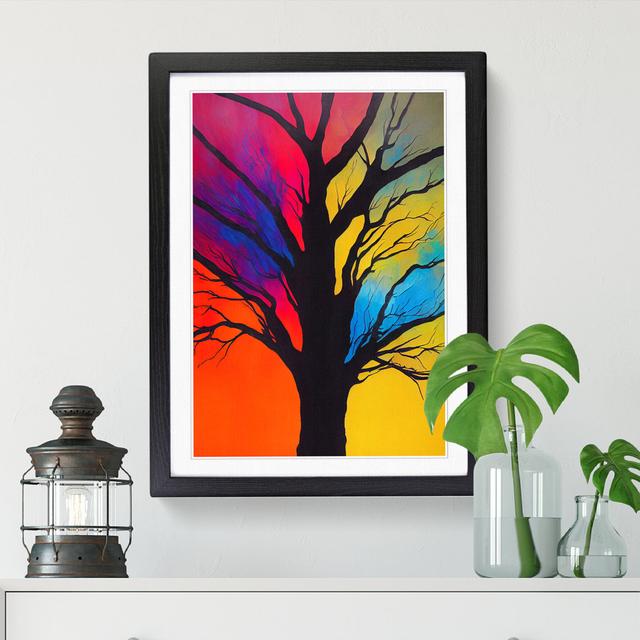 Abstract Tree Colours Vol.4 Marlow Home Co. Format: Black Framed, Size: 64cm H x 46cm W x 2cm D on Productcaster.