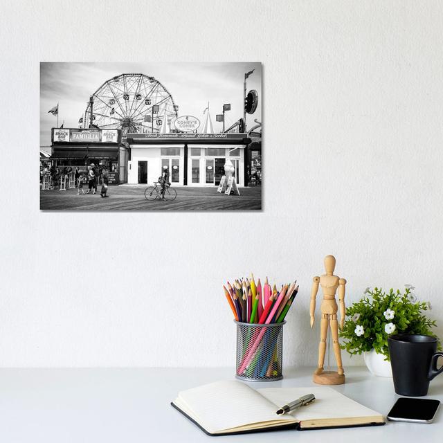 Coney Island Boardwalk by Philippe Hugonnard - Wrapped Canvas Gallery-Wrapped Canvas Giclée Latitude Run Size: 20.32cm H x 30.48cm W x 1.91cm D on Productcaster.