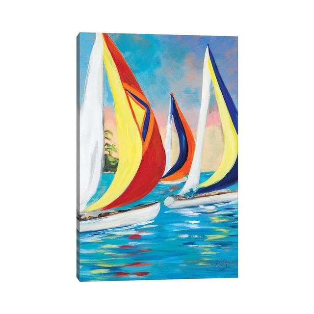 Morning Sails Vertical II by Julie Derice - Wrapped Canvas Graphic Art Longshore Tides Size: 152.4cm H x 101.6cm W on Productcaster.