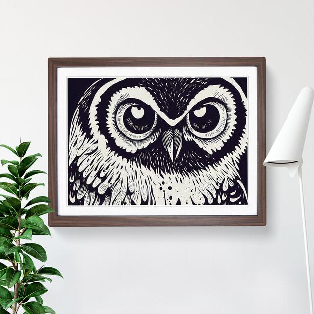 Striking Owl Art Vol.4 - Single Picture Frame Print Alpen Home Frame Colour: Walnut, Size: 46cm H x 64cm W x 2cm D on Productcaster.