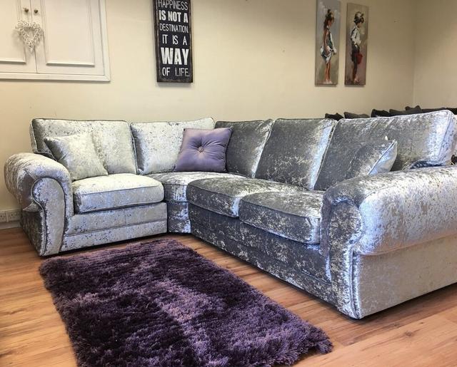 Jermaine Corner Sofa Mercer41 Orientation: Left Hand Facing, Upholstery: Silver on Productcaster.