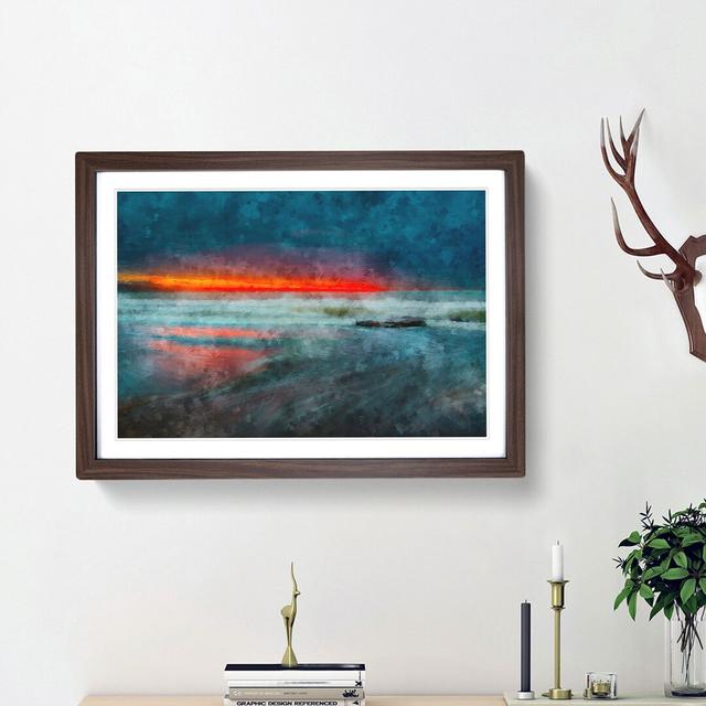 Orange Sunset in Malaga Spain - Picture Frame Painting Print East Urban Home Frame Option: Walnut Framed, Size: 33cm H x 45cm W x 2cm D on Productcaster.