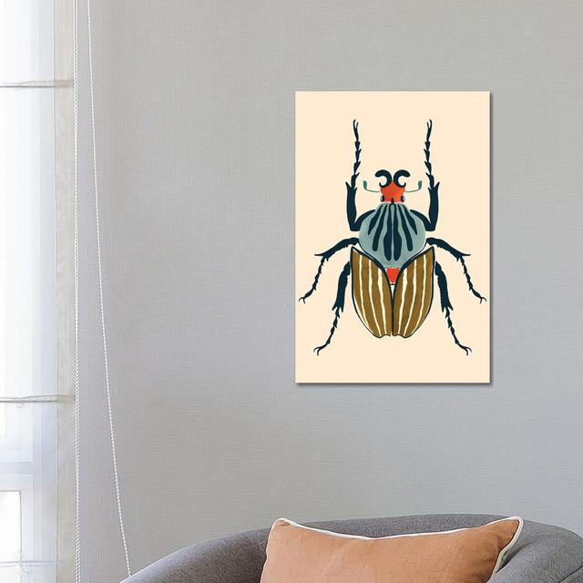 Beetle Bug I by Victoria Barnes - Wrapped Canvas Painting 17 Stories Size: 66.04cm H x 45.72cm W x 3.81cm D on Productcaster.