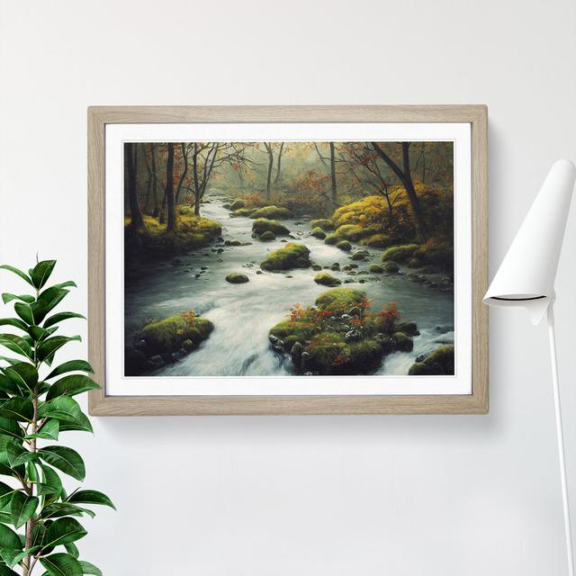 Forest Stream View Vol.3 - Picture Frame Painting Alpen Home Size: 34cm H x 46cm W x 2cm D, Frame Colour: Oak on Productcaster.