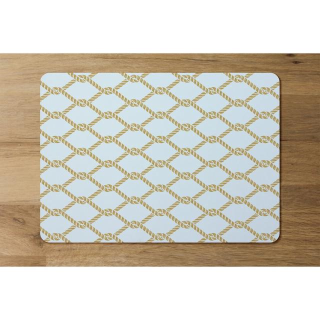 Helen Chainlink Rope 6 Piece Placemat Set (Set of 4) Longshore Tides Colour: Gold/White on Productcaster.