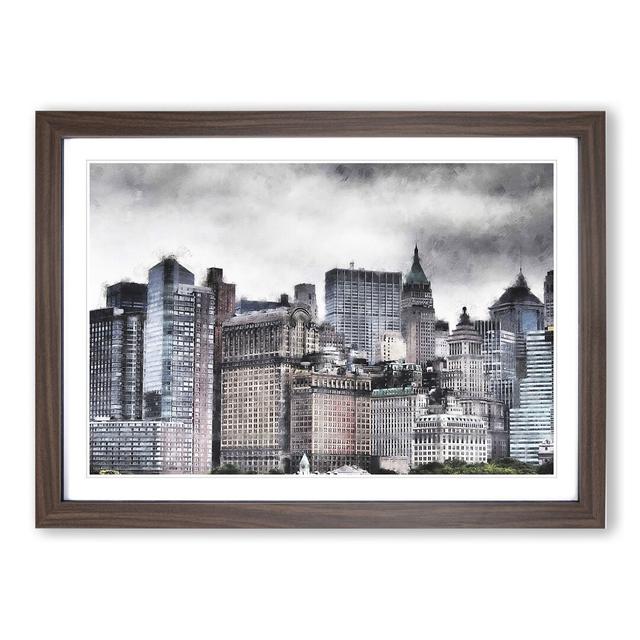 New York Skyline Vol.8 - Picture Frame Graphic Art East Urban Home Size: 27cm H x 36cm W x 2cm D, Frame Option: Walnut Framed on Productcaster.