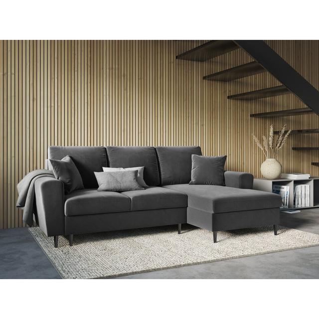 Ecksofa Hysley Etta Avenue Polsterfarbe: Hellgrau, Ausrichtung: Rechts ausgerichtet, Beinfarbe: Grau on Productcaster.