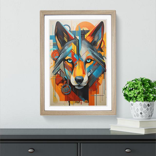 Wolf Constructivism - Single Picture Frame Print on Wood Alpen Home Size: 64cm H x 46cm W x 2cm D, Frame Colour: Oak on Productcaster.