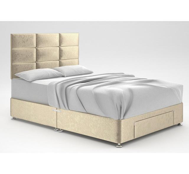 Zielke Divan Bed Base 17 Stories Colour: Cream, Storage Type: End Drawer, Size: King (5') on Productcaster.