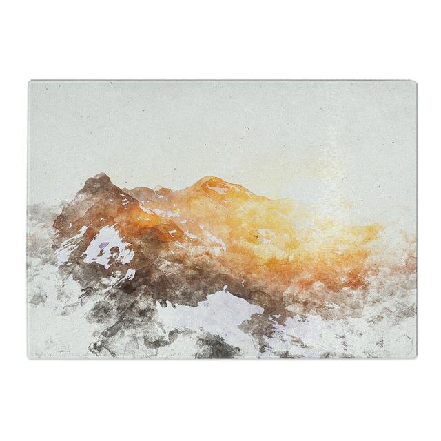 Tempered Glass Sun over the Mountains Chopping Board East Urban Home Size: 28.5 cm x 39 cm on Productcaster.