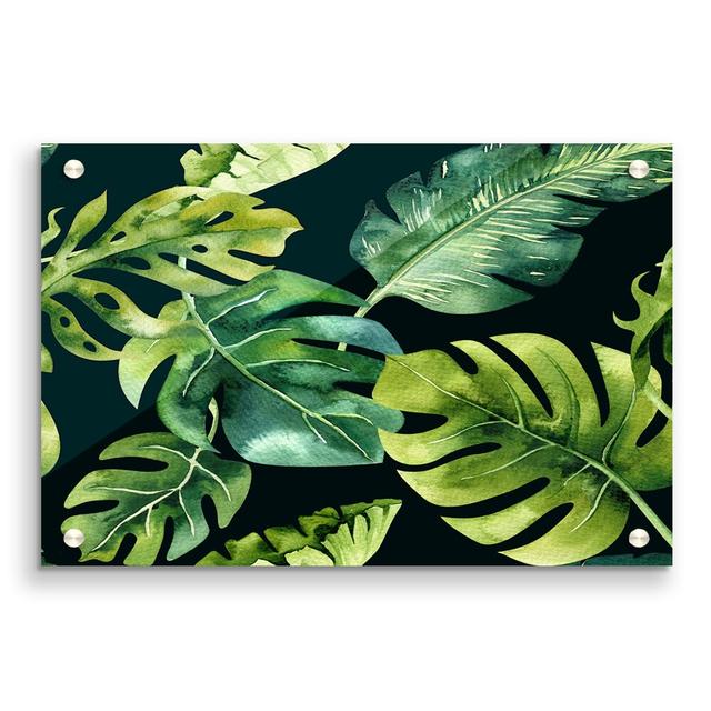 Monstera Mixed Leaves Modern - Unframed Graphic Art Print on Acrylic East Urban Home Size: 84.1cm H x 118.9cm W on Productcaster.