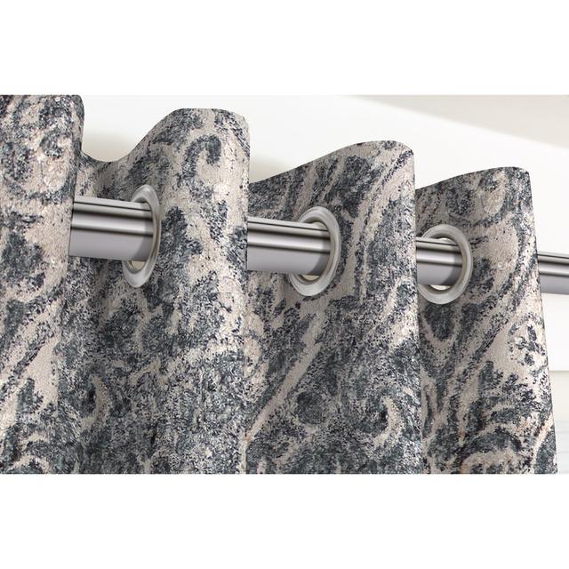 Fordland Renaissance Eyelet Blackout Thermal Curtains (Set of 2) World Menagerie Colour: Charcoal Grey, Panel Size: Width 167 x Drop 228cm on Productcaster.