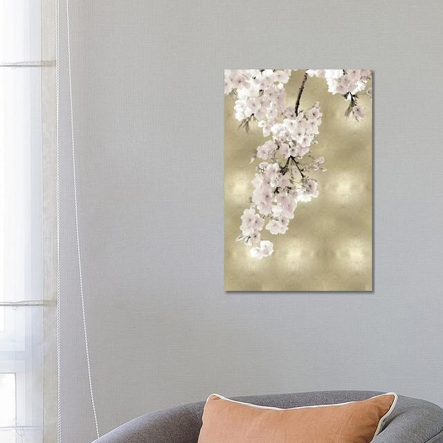 Pink Blossoms on Gold II by Kate Bennett - Wrapped Canvas Graphic Art ClassicLiving Size: 66.04cm H x 45.72cm W on Productcaster.