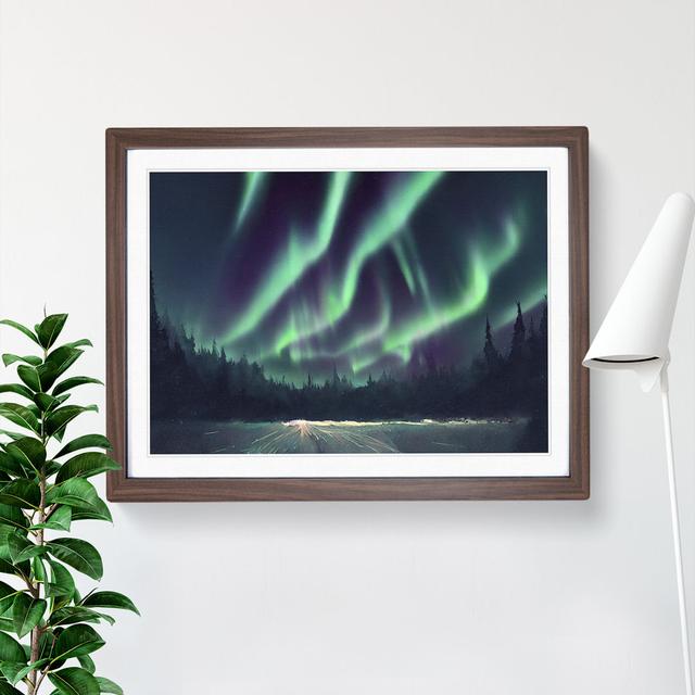 Artistic Northern Lights - Single Picture Frame Print Alpen Home Format: Walnut, Size: 34cm H x 46cm W on Productcaster.