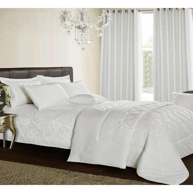 Bonsai Microfibre Bedspread Set Astoria Grand Size: 235 x 255 cm Bedspread - 2 Pillowcases, Colour: White on Productcaster.