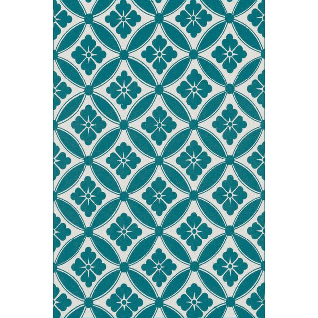 Ornamental Pattern In Teal VII - Wrapped Canvas Art Prints Rosalind Wheeler Size: 46cm H x 30cm W x 3.8cm D on Productcaster.