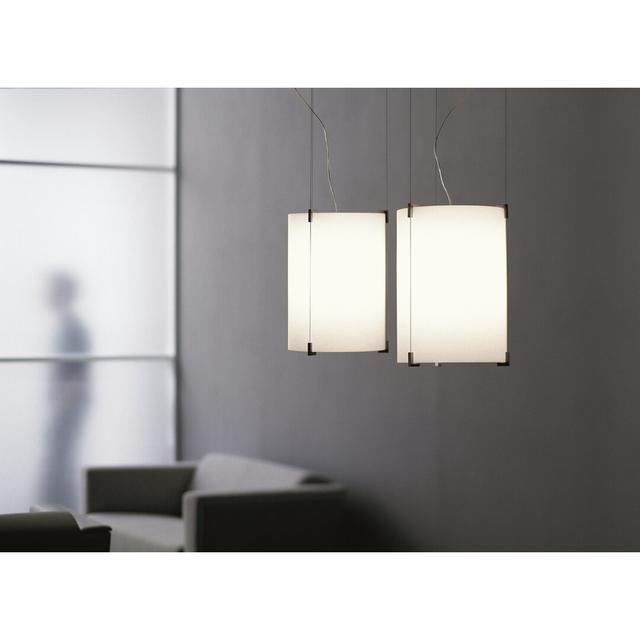 1 - Light Cylinder Pendant Prandina srl Shade Colour: Opal White, Base Finish: Chrome on Productcaster.