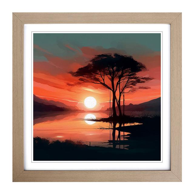 Sunset - Single Picture Frame Art Prints on Wood Marlow Home Co. Format: Oak on Productcaster.