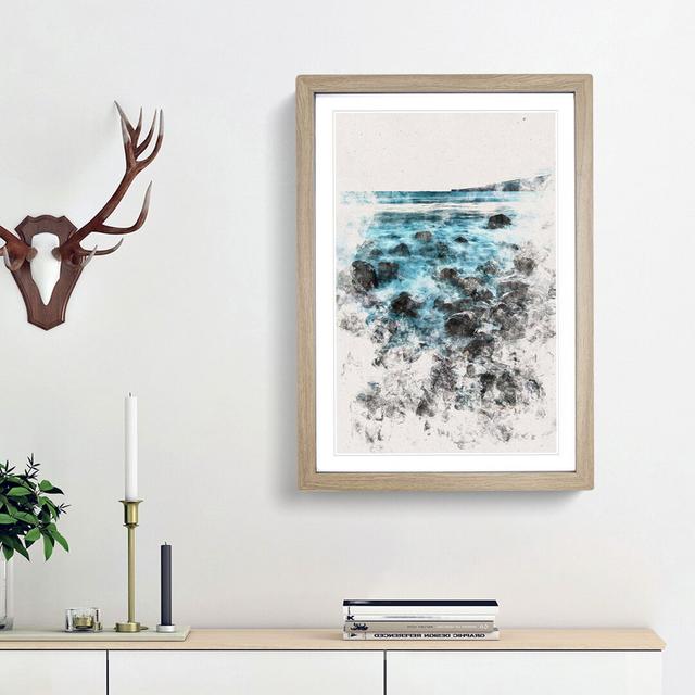 The Shoreline of Lanzarote in Spain - Picture Frame Painting Print East Urban Home Size: 63cm H x 45cm W x 2cm D, Frame Option: Oak Framed on Productcaster.