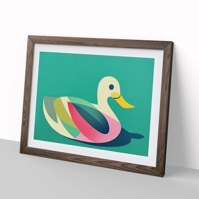 Dramatic Abstract Duck - Picture Frame Graphic Art Latitude Run Frame Colour: Walnut Framed, Size: 25cm H x 34cm W x 2cm D on Productcaster.