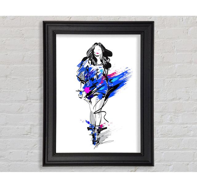 Runway Blues Framed Print Rosalind Wheeler Size: 100cm H x 141.4cm W on Productcaster.