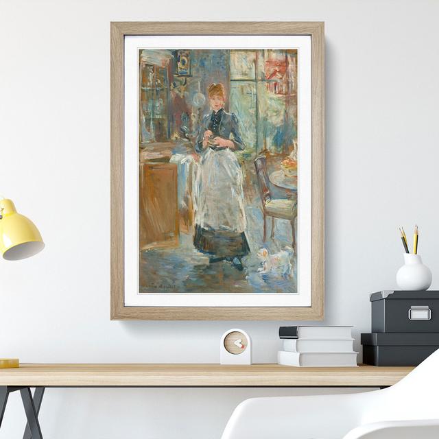 In the Dining Room by Berthe Morisot - Picture Frame Painting East Urban Home Size: 90cm H x 65cm W x 2cm D, Frame Option: Oak on Productcaster.