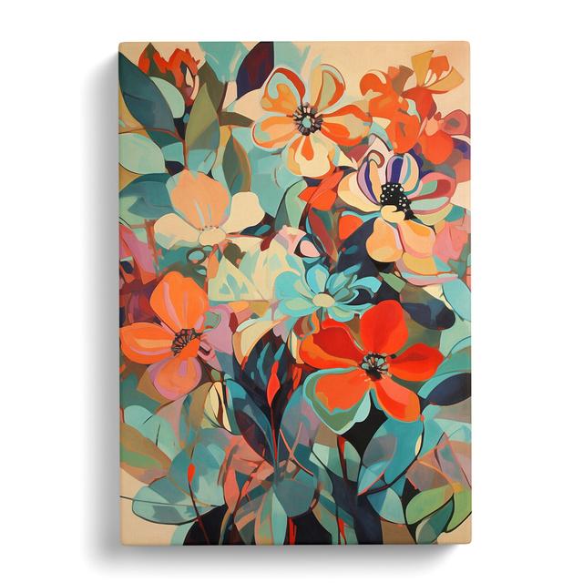 Reith Flowers Retro Vol.12 - Wrapped Canvas Graphic Art Marlow Home Co. Size: 76cm H x 50cm W x 3cm D on Productcaster.