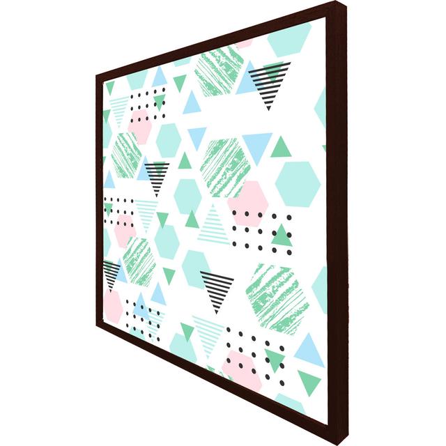 Atleigh Geometric Shapes - Single Picture Frame Print Metro Lane Size: 41cm H x 41cm W x 4cm D, Frame Colour: Brown Framed on Productcaster.