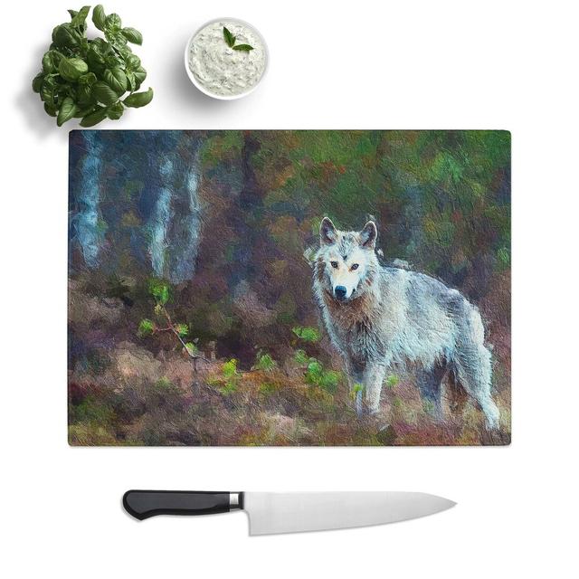 Glass Lone Wolf Chopping Board East Urban Home Size: 28.5 cm W x 20 cm L on Productcaster.