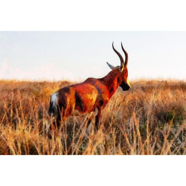 Painted Antelope In Field - Wrapped Canvas Art Prints Alpen Home Size: 20cm H x 30cm W x 3.8cm D on Productcaster.