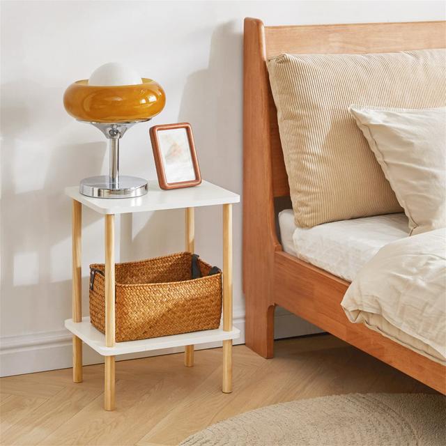 2-Tier Side Table With Shelf, White 17 Stories on Productcaster.