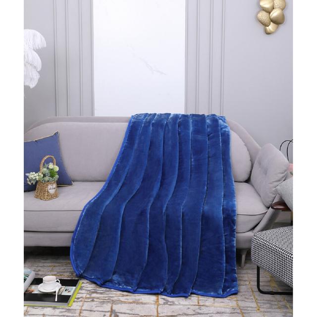 Bernestine Throw Blanket 17 Stories Size: W200 x L240cm, Colour: Blue on Productcaster.