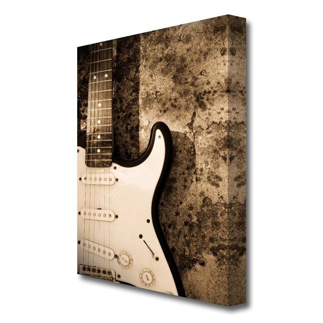 'Fender Guitar Music' Graphic Art Print on Canvas East Urban Home Size: 101.6 cm H x 66 cm W x 4.4 cm D on Productcaster.