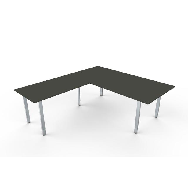 L-förmiger Schreibtisch Fleischman ClearAmbient Größe: 68 cm H x 180 cm B x 80 cm T, Farbe: Anthrazit on Productcaster.