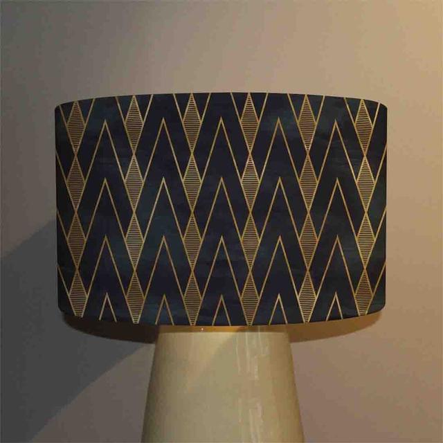 Geometreic Lines Cotton Drum Lamp Shade Canora Grey Size: 25cm H x 40cm W x 40cm D on Productcaster.