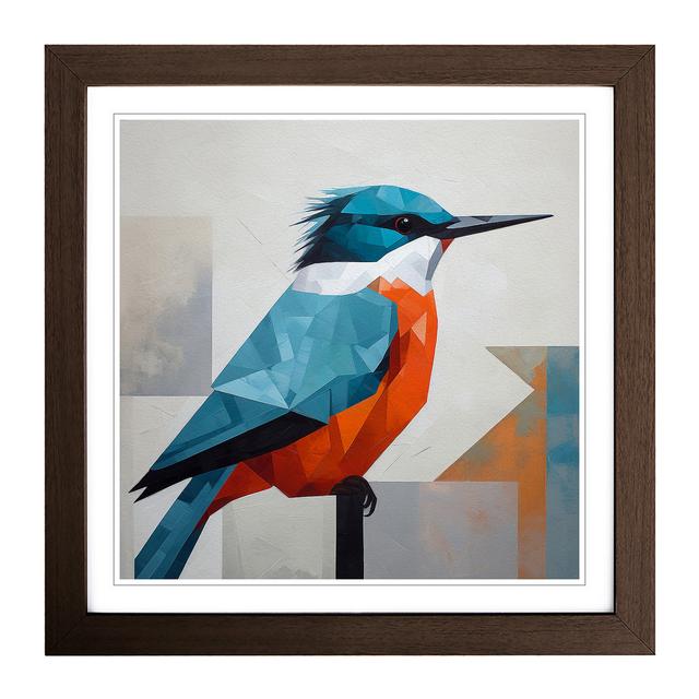 Kingfisher Suprematism No.1 - Single Picture Frame Art Prints on Wood Marlow Home Co. Frame Colour: Walnut on Productcaster.