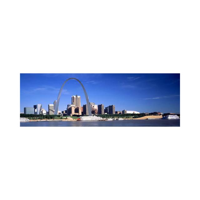 Skyline Gateway Arch St Louis MO USA by Panoramic Images - Wrapped Canvas Panoramic Print Ebern Designs Size: 60.96cm H x 182.88cm W x 3.81cm D on Productcaster.