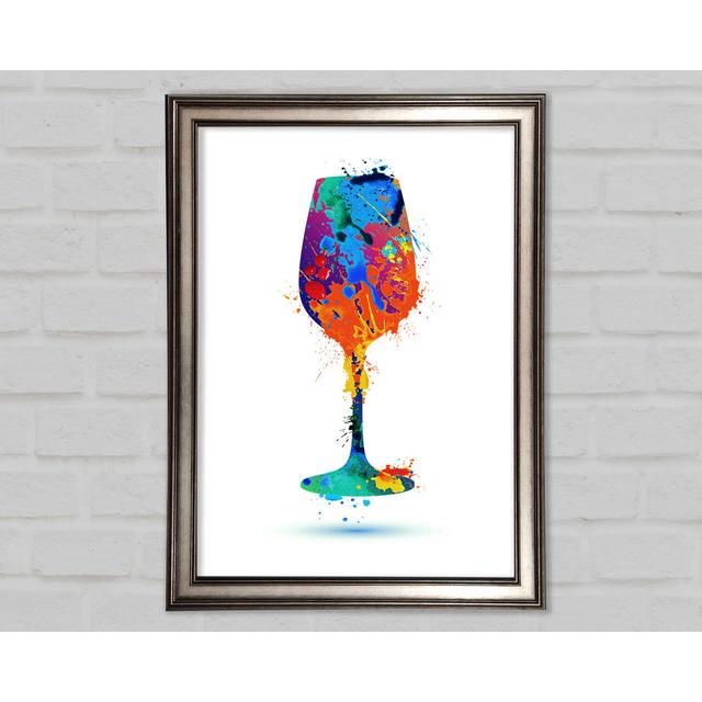 Wine Glass Splash Framed Print Highland Dunes Size: 59.7cm H x 84.1cm W on Productcaster.