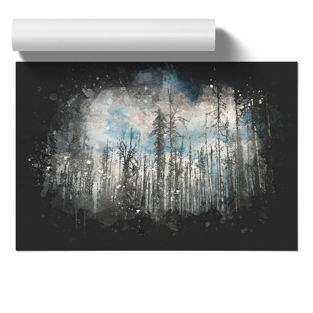 Winter Forest Vol.2 Paint Splash - Unframed Graphic Art East Urban Home Size: 59cm H x 84cm W x 0.1cm D on Productcaster.