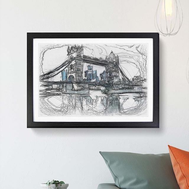 London Bridge in Abstract - Picture Frame Graphic Art Print East Urban Home Size: 50cm H x 76cm W x 2cm D, Frame Option: Black on Productcaster.