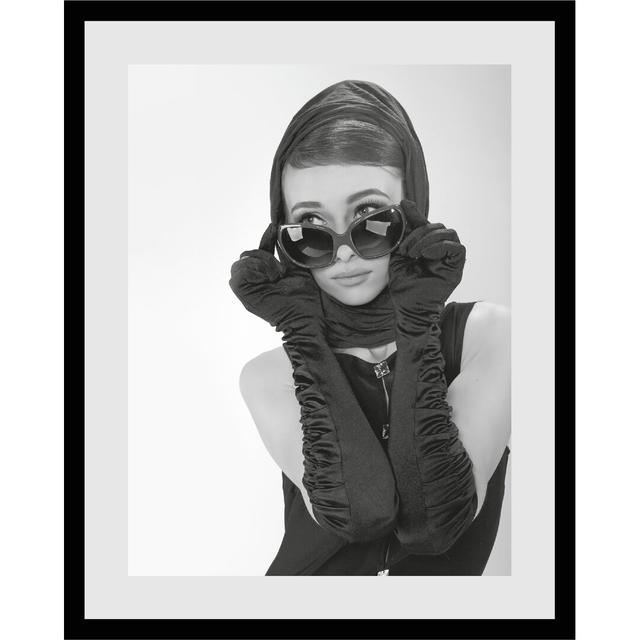 'Woman with Sunglasses' Framed Graphic Art Ebern Designs on Productcaster.