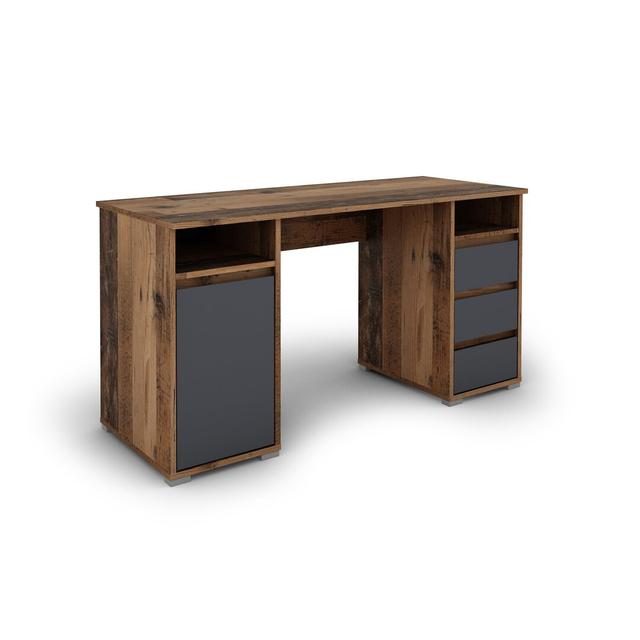 Danyetta Desk Ebern Designs Frame Colour: Anthracite, Top Colour: Brown on Productcaster.