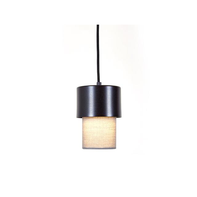 Aiona 1 -Light Cylinder Pendant 17 Stories Shade Colour: Sand, Finish: Black on Productcaster.