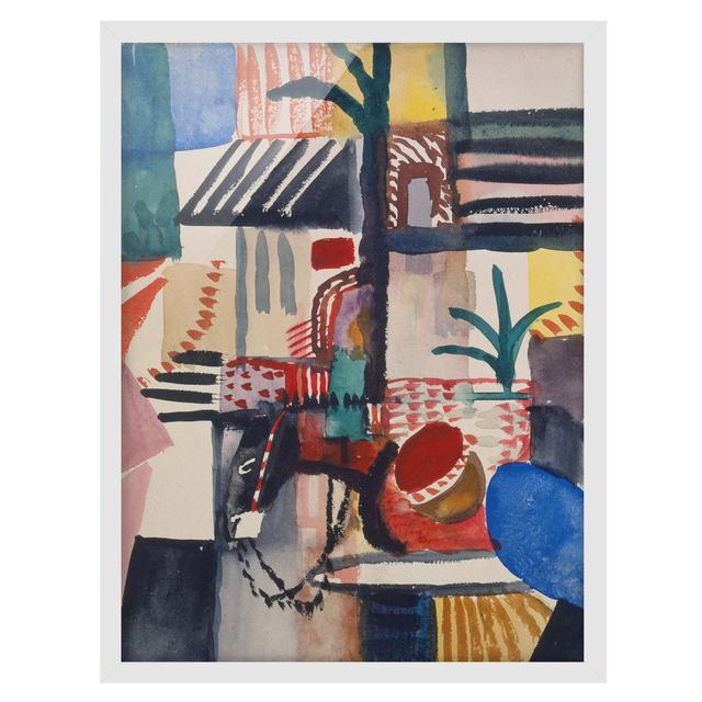 Man with Donkey by August Macke - Picture Frame Painting Marlow Home Co. Frame Option: White Framed, Size: 70cm H x 50cm W x 2cm D on Productcaster.