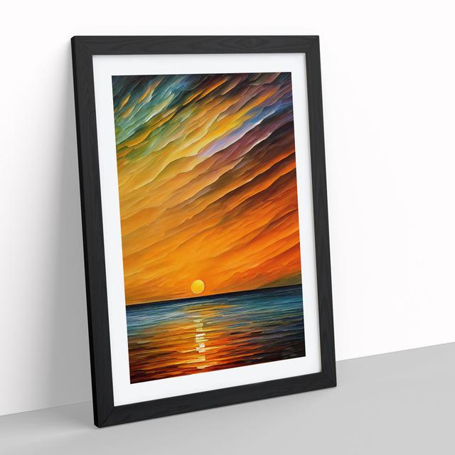 Ocean Sunrise No.7 House of Hampton Frame Colour: Black, Size: 46cm H x 34cm W x 2cm D on Productcaster.