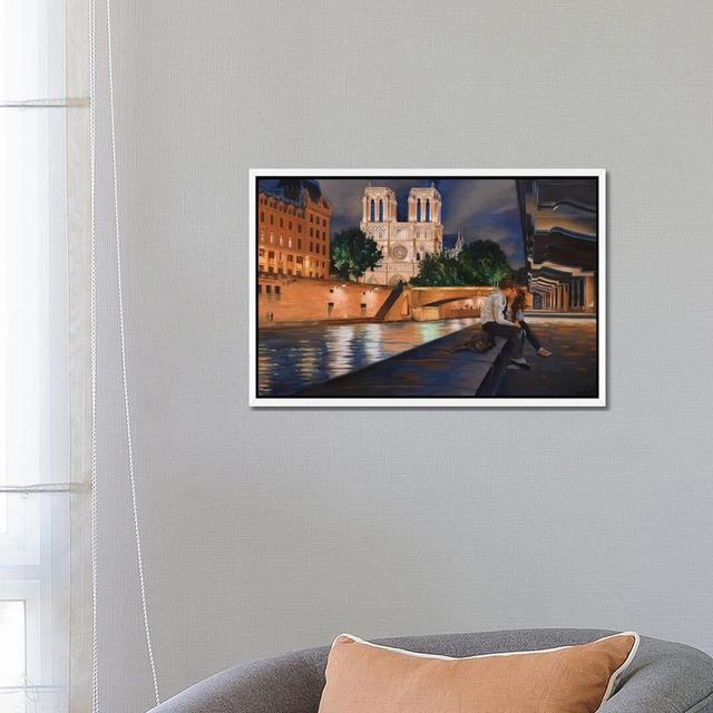 Night in Paris by Nick Savides - Photograph Print on Canvas Latitude Run Size: 45.72cm H x 66.04cm W x 3.81cm D, Format: White Framed on Productcaster.