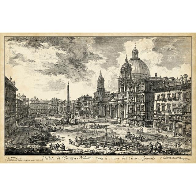 Veduta Di Piazza Navona by Piranesi - Wrapped Canvas Art Prints Rosalind Wheeler Size: 30cm H x 46cm W x 3.8cm D on Productcaster.