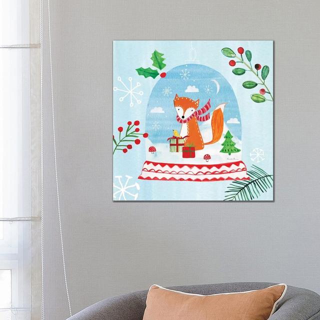 Snow Globe Animals III by Farida Zaman - Wrapped Canvas Painting The Seasonal Aisle Size: 66.04cm H x 66.04cm W x 3.81cm D on Productcaster.